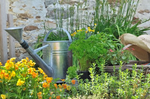 Elegant garden pathway with water feature in Seven Sisters