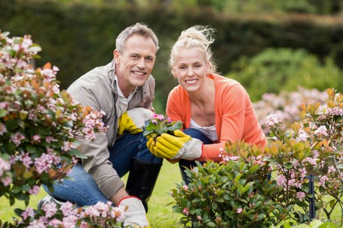 Gardening team performing remedial planting